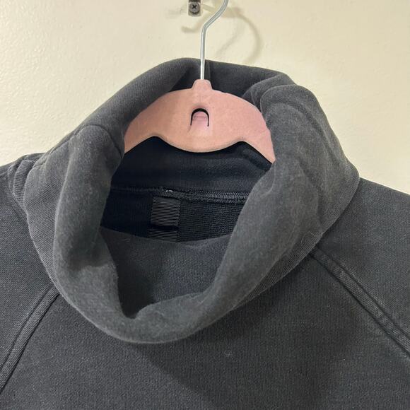 Lululemon Womens Size 4 To You Black Tunic Turtleneck Logo Sweatshirt Athletic - Picture 2 of 6